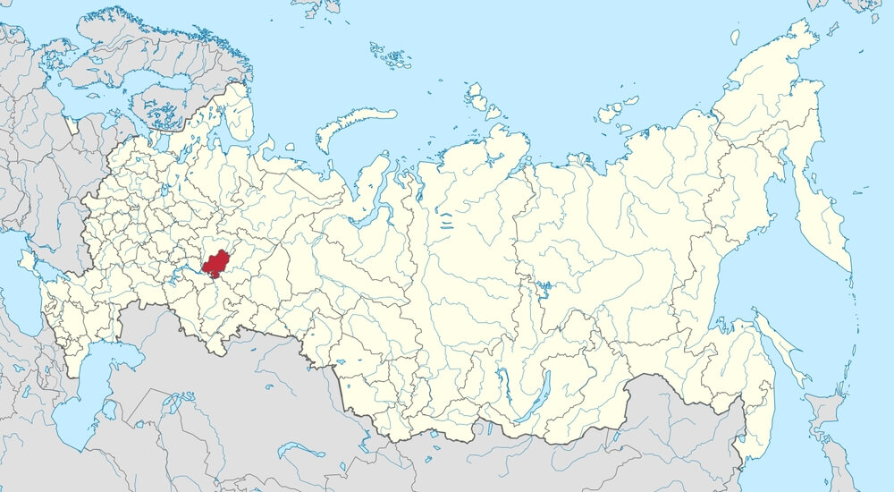 Удмуртия на карте России